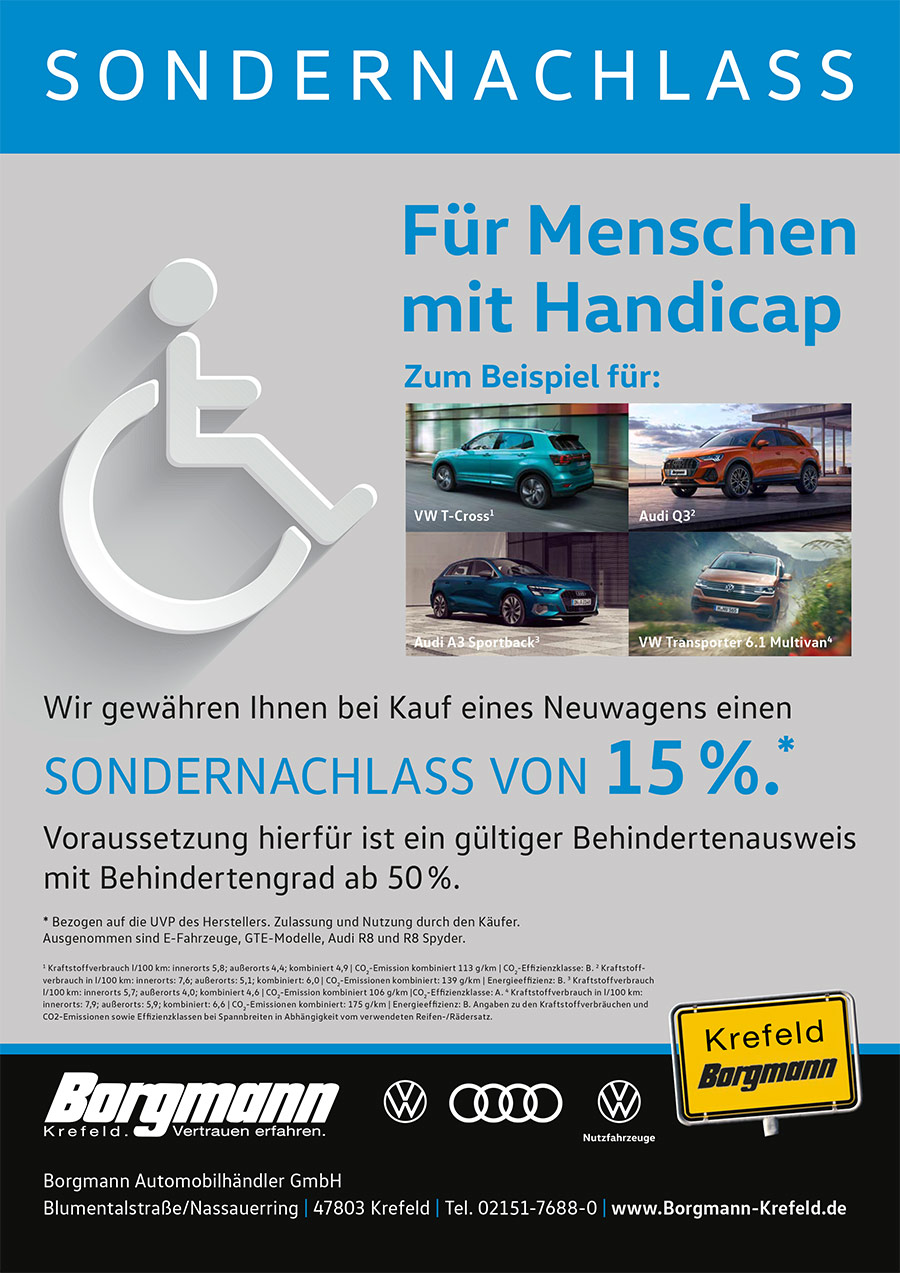 Behindertenrabatt bei Autohaus Borgmann Krefeld