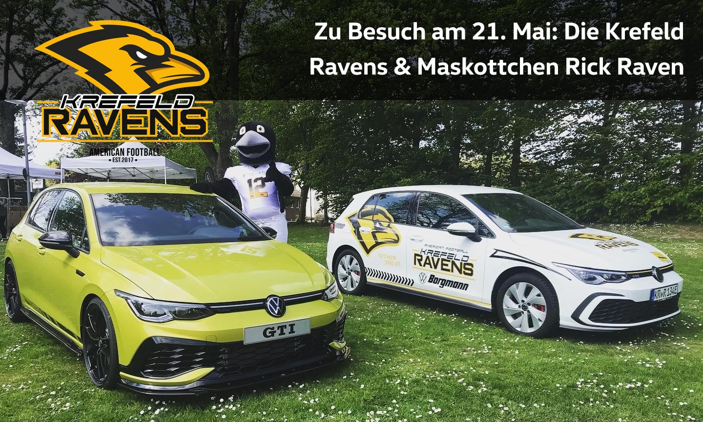 Krefeld Ravens und Rick Raven beim Entdecker-Tag Krefeld Ravens und Rick Raven