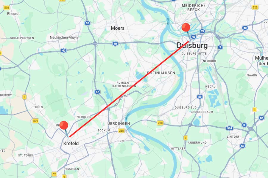 Von Duisburg zum Autohaus Borgmann das Hundeboxen Depot in Krefeld