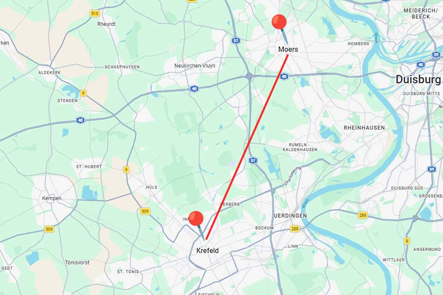 Von Moers zum Autohaus Borgmann das Hundeboxen Depot in Krefeld