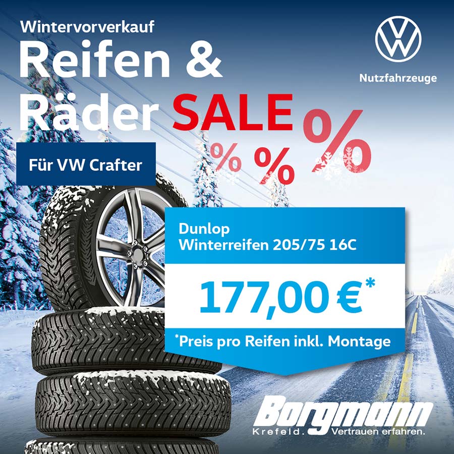 Reifen und Räder Angebot VW Crafter bei Autohaus Borgmann