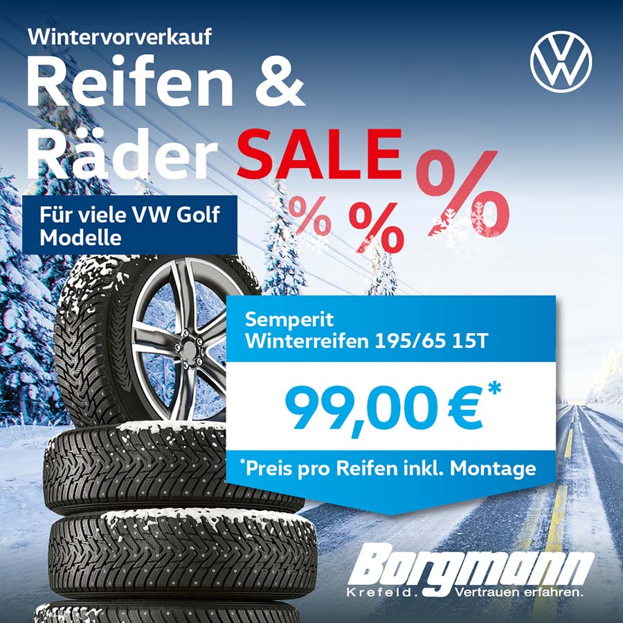 Reifen und Räder Angebot VW Golf bei Autohaus Borgmann