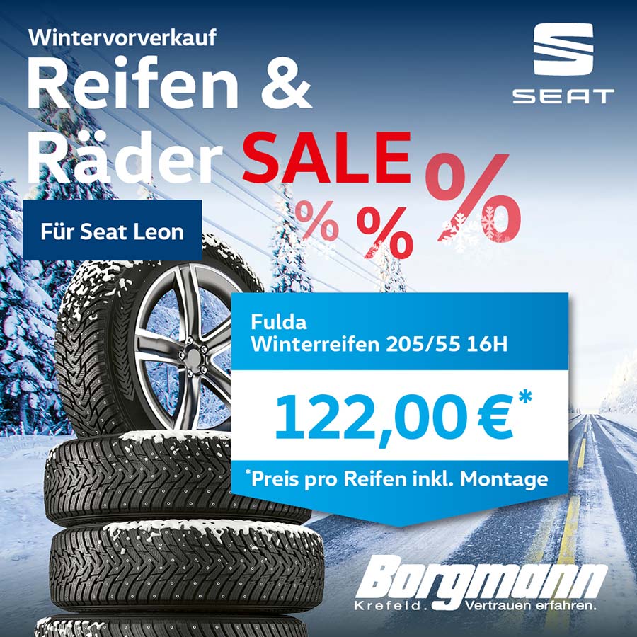 Reifen und Räder Angebot Seat Leon bei Autohaus Borgmann