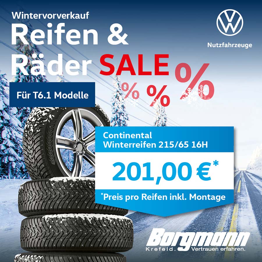 Reifen und Räder Angebot VW T6.1 bei Autohaus Borgmann