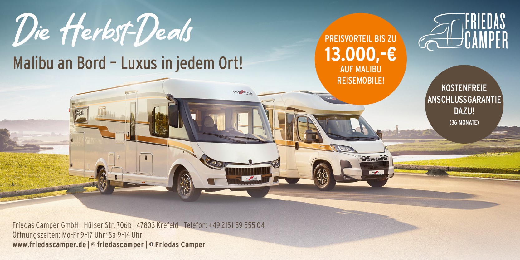 Malibu Herbst-Deals bei Friedas Camper