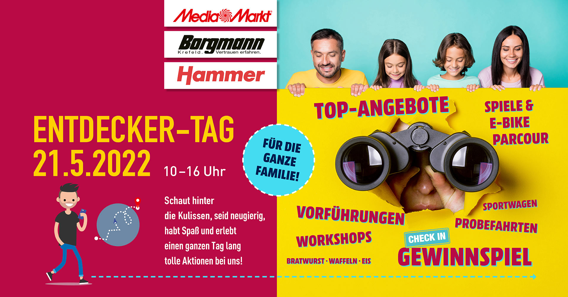ntdecker-Tag am 21.05.2022 bei MediaMarkt, Autohaus Borgmann und Hammer
