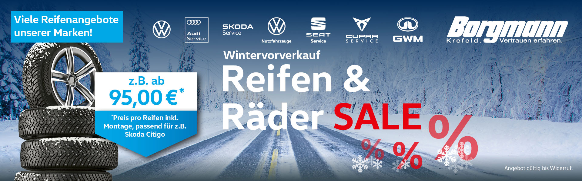 Reifen & Räder Sale bei Autohaus Borgmann