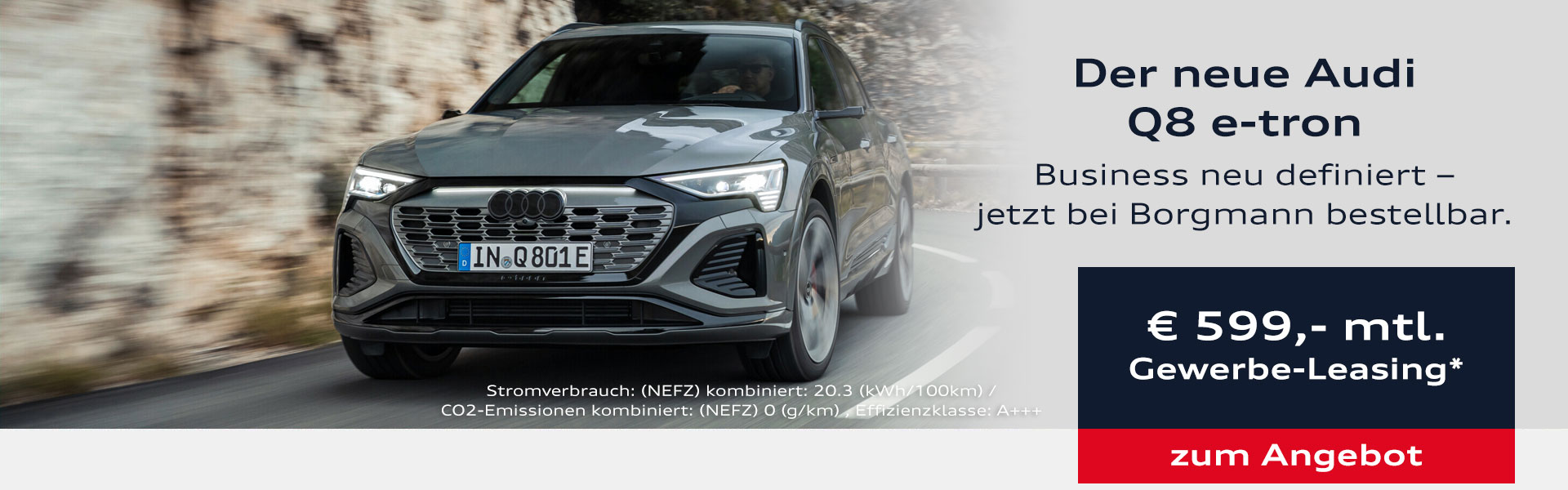 Audi Q8 e-tron Leasing für Gewerbekunden