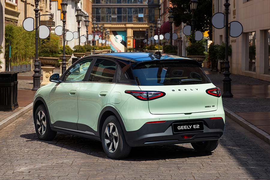 Das Heck des neuen Geely E2