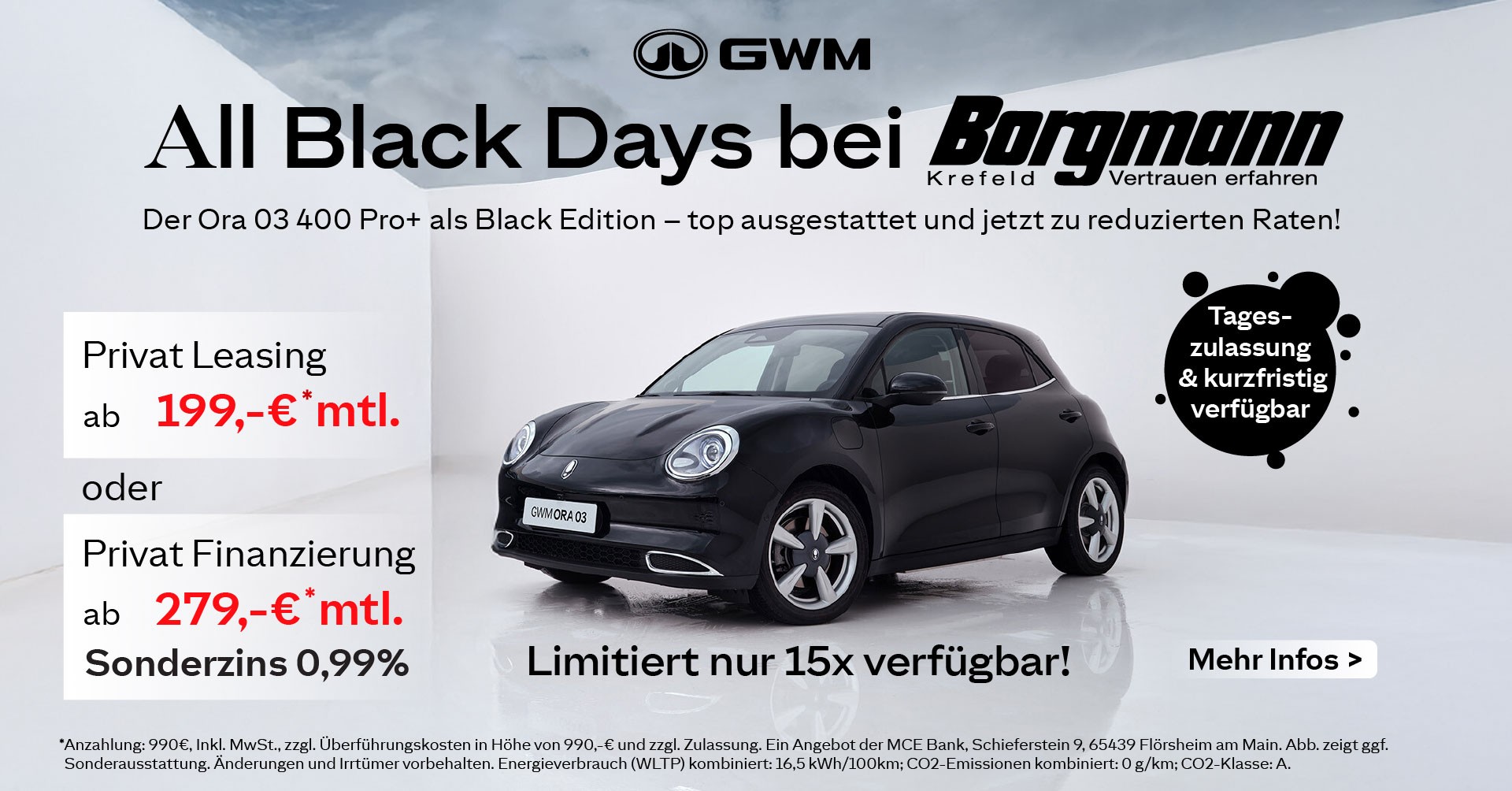 Ora 03 All Black Days im Autohaus Borgmann