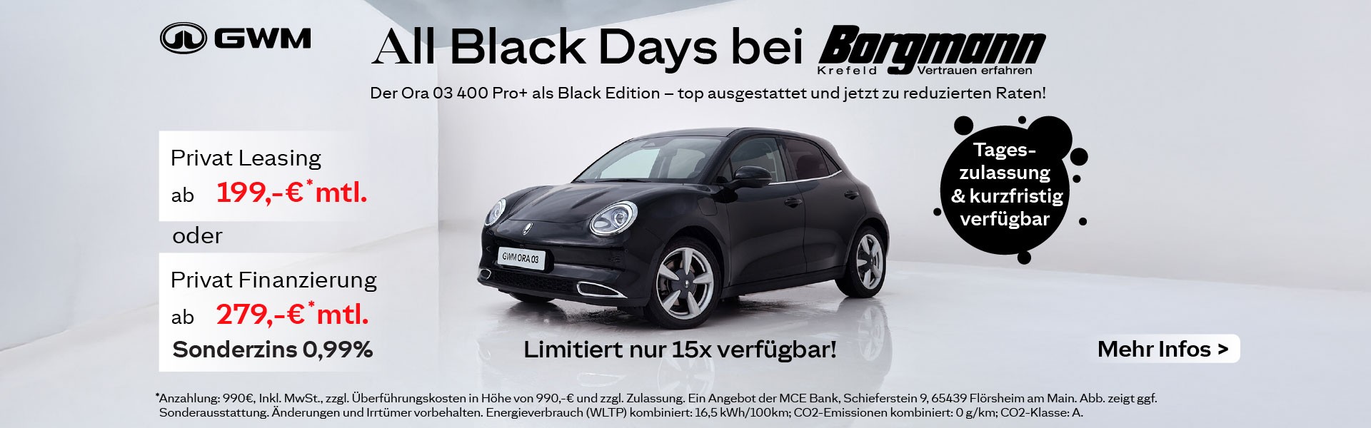 Ora 03 All Black Days im Autohaus Borgmann