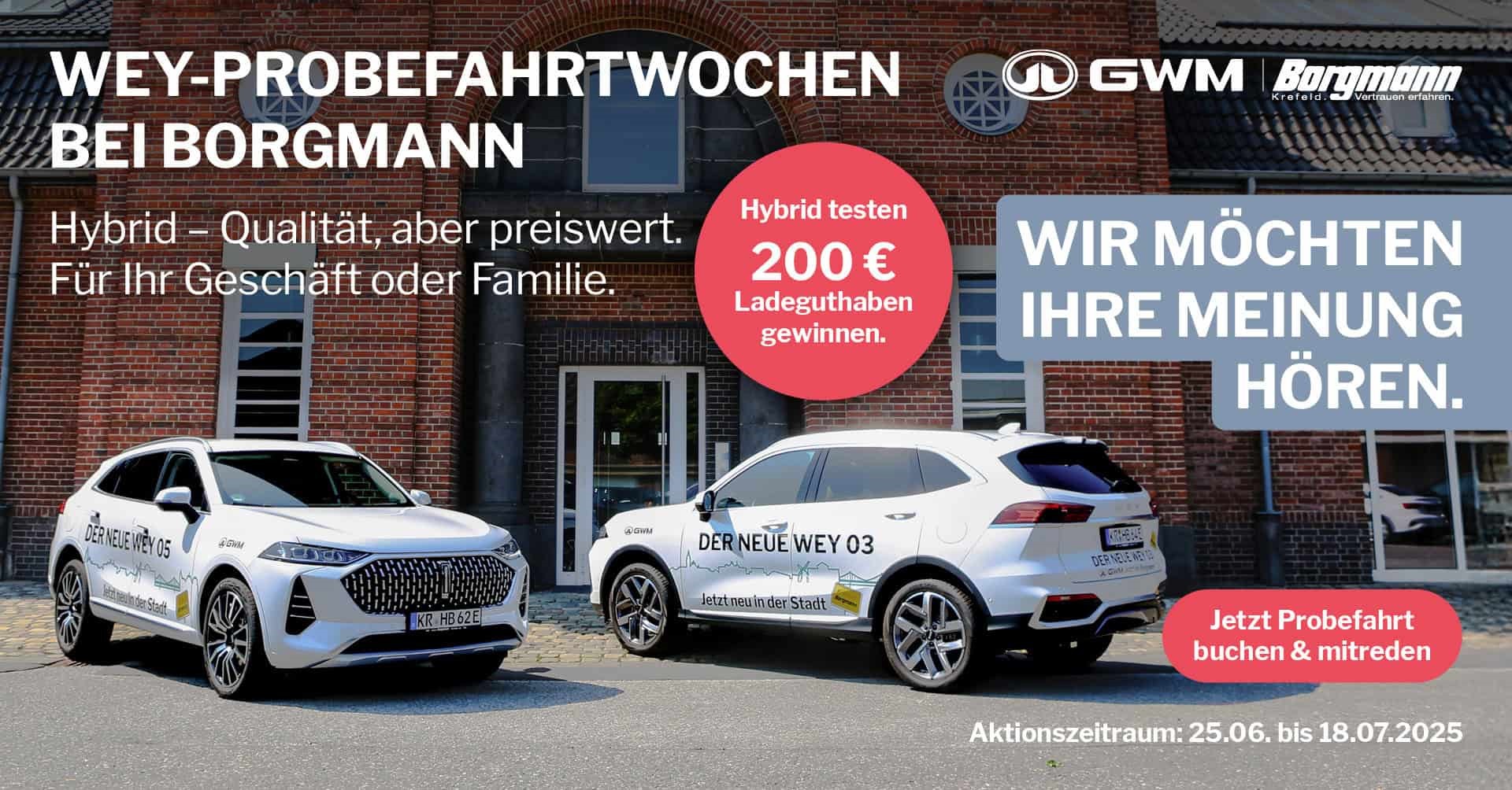 WEY-Probefahrtwochen bei Borgmann