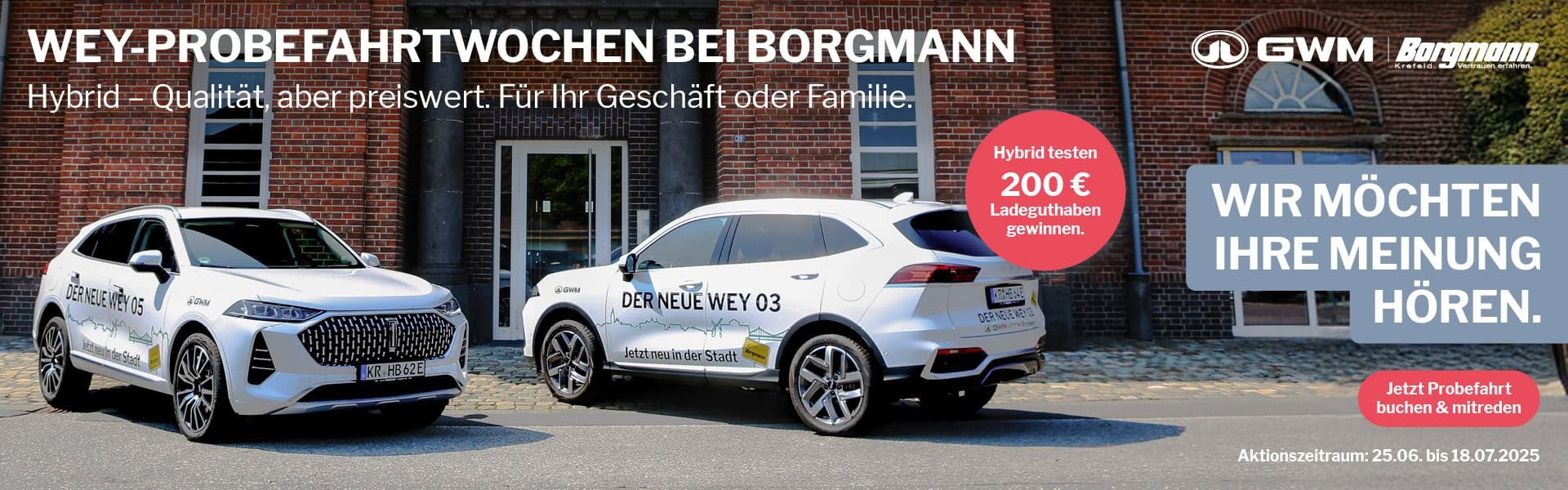 WEY-Probefahrtwochen bei Borgmann