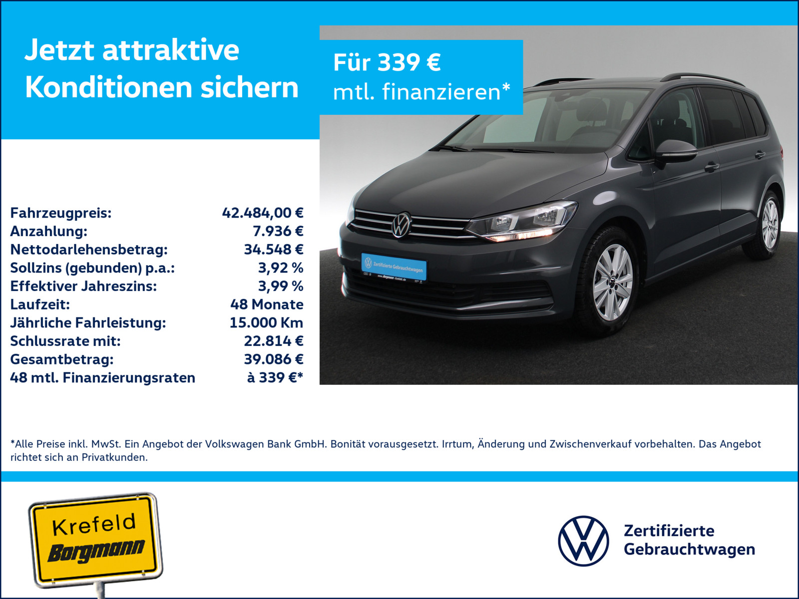 VW Touran Comfortline 2,0 l TDI