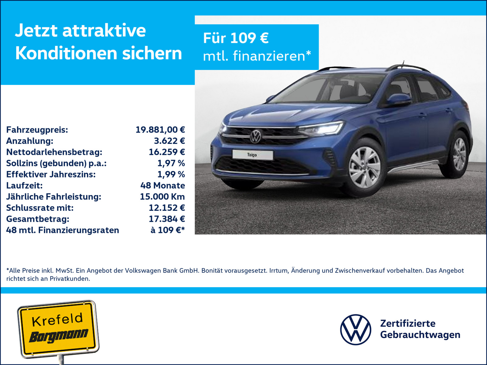 VW Taigo 1.0 TSI Life