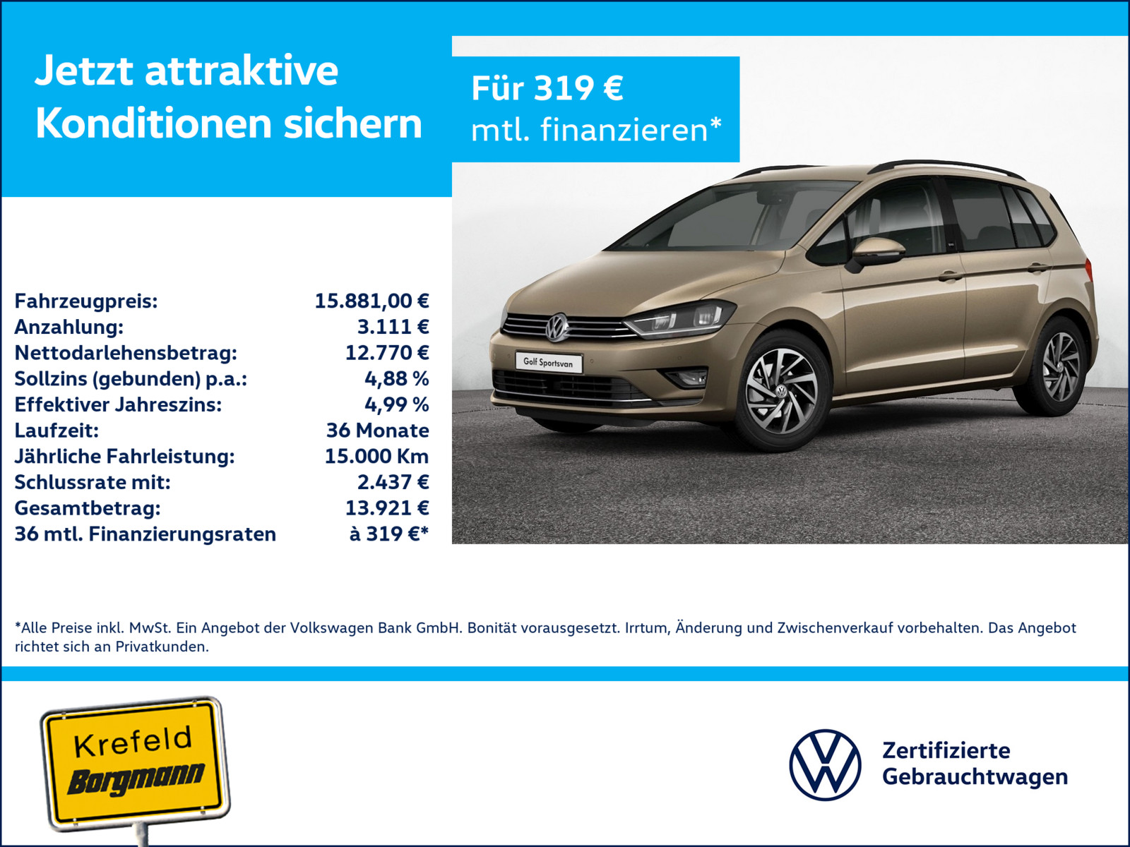 VW Golf VII Sportsvan 1.2 TSI BMT Sound
