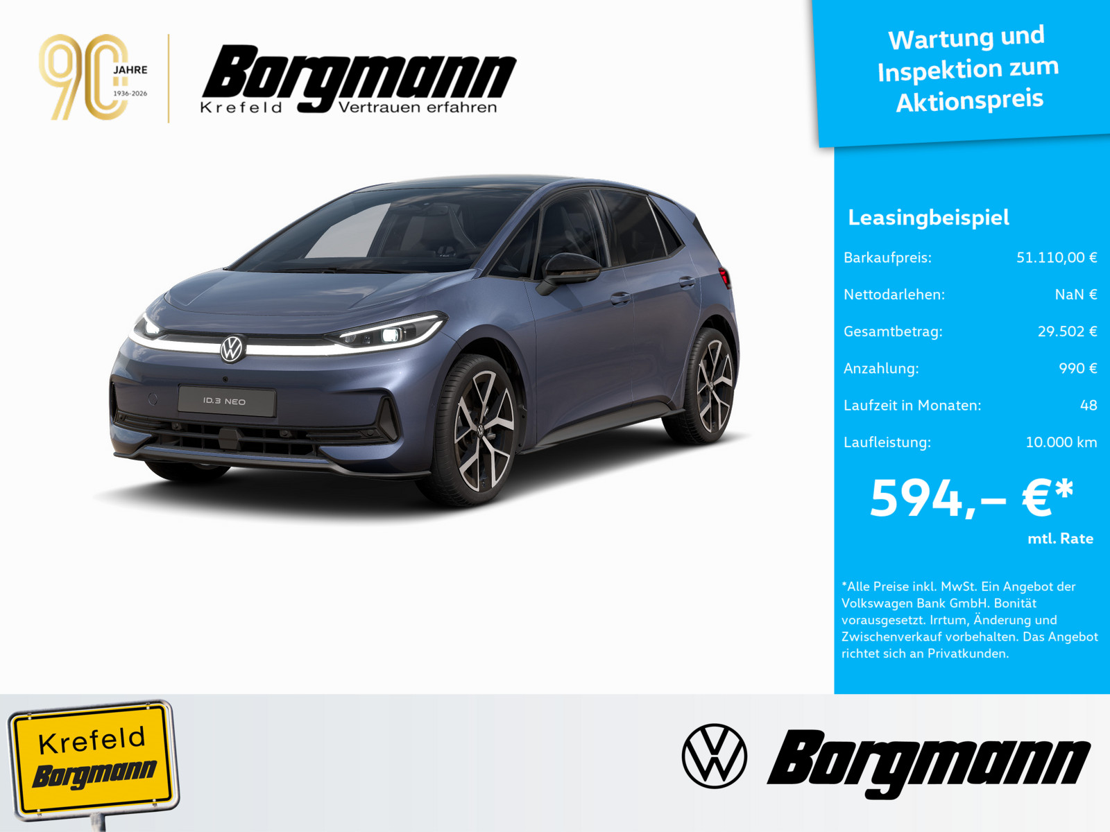 VW ID.3 Neo Style 58kw/h 1-Gang Automatik