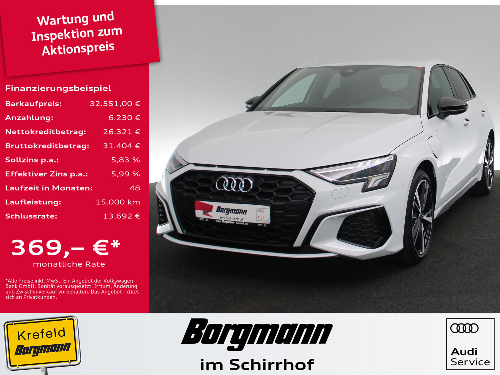 AUDI A3 Sportback 45 TFSI e S line