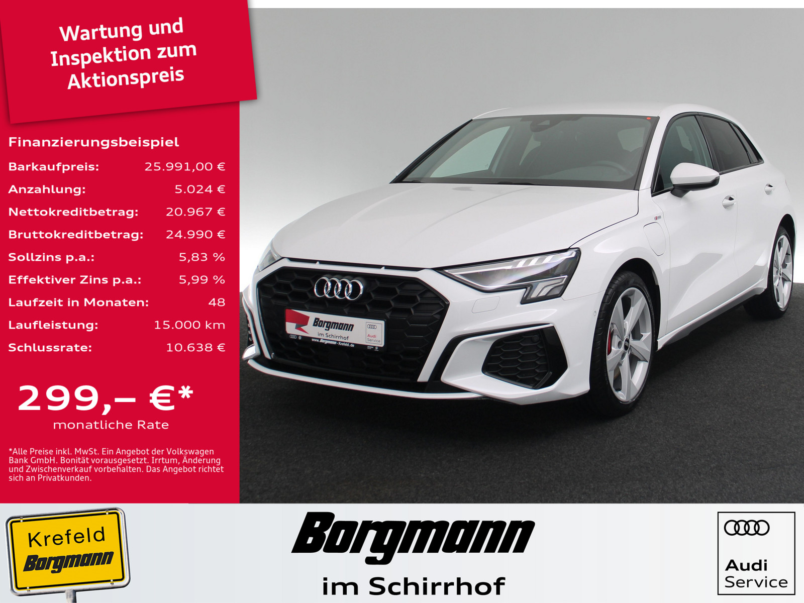 AUDI A3 Sportback 45 TFSI e S line
