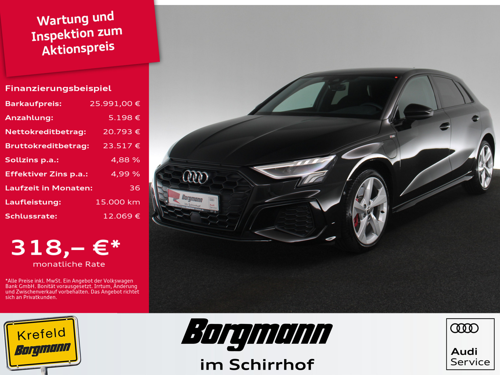 AUDI A3 Sportback 45 TFSI e S line