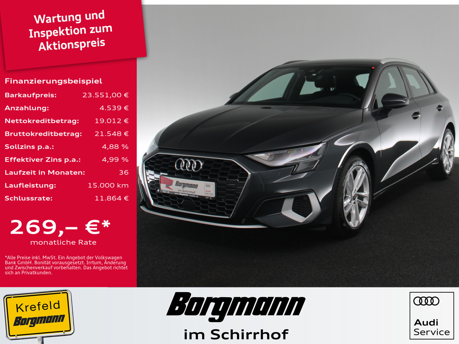 AUDI A3 Sportback 30 TFSI advanced