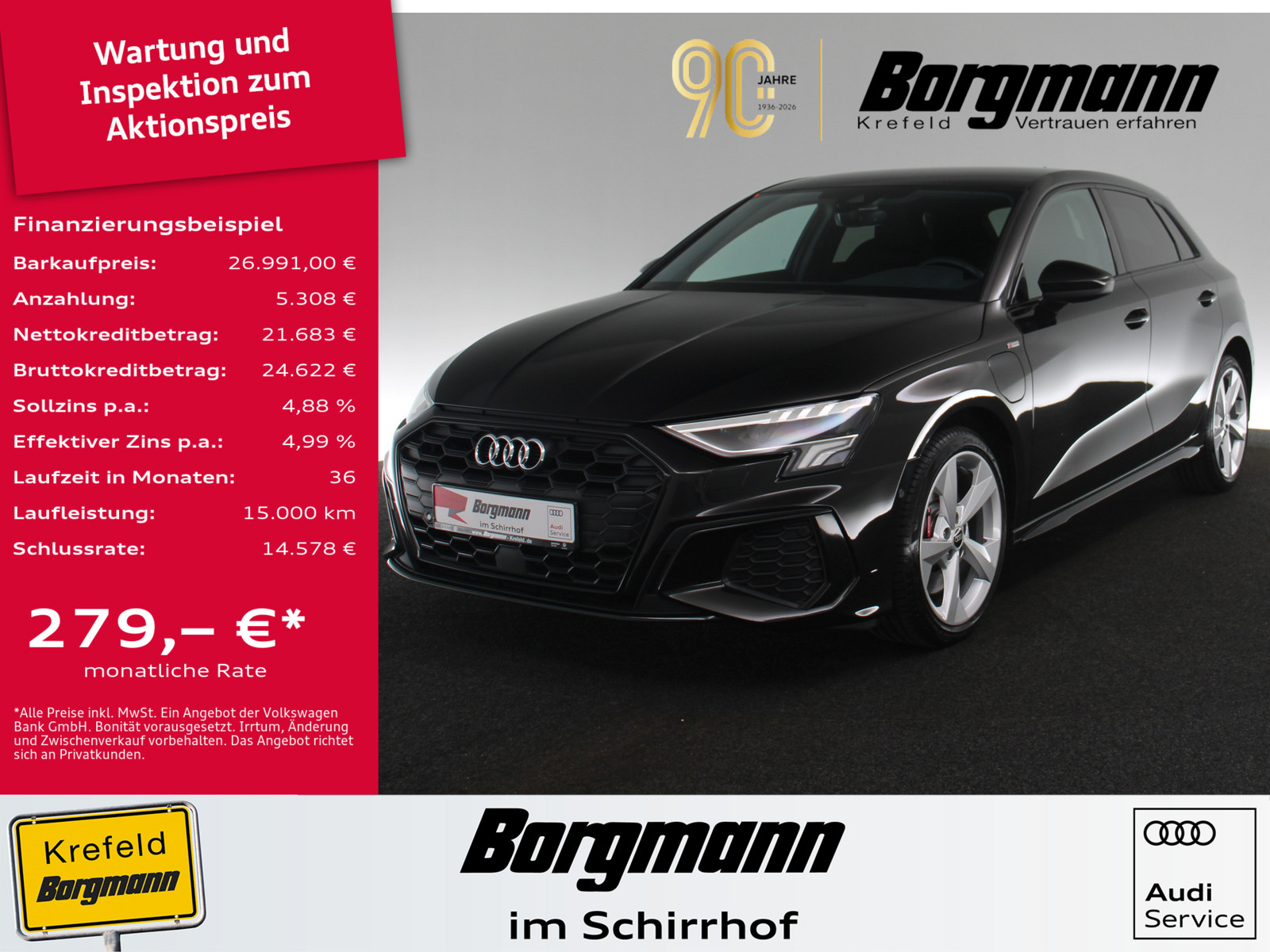 AUDI A3 Sportback 45 TFSI e S line