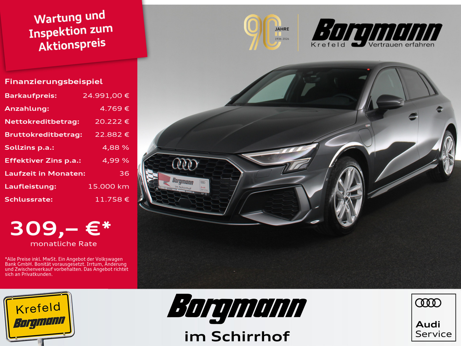 AUDI A3 Sportback 40 TFSI e S line