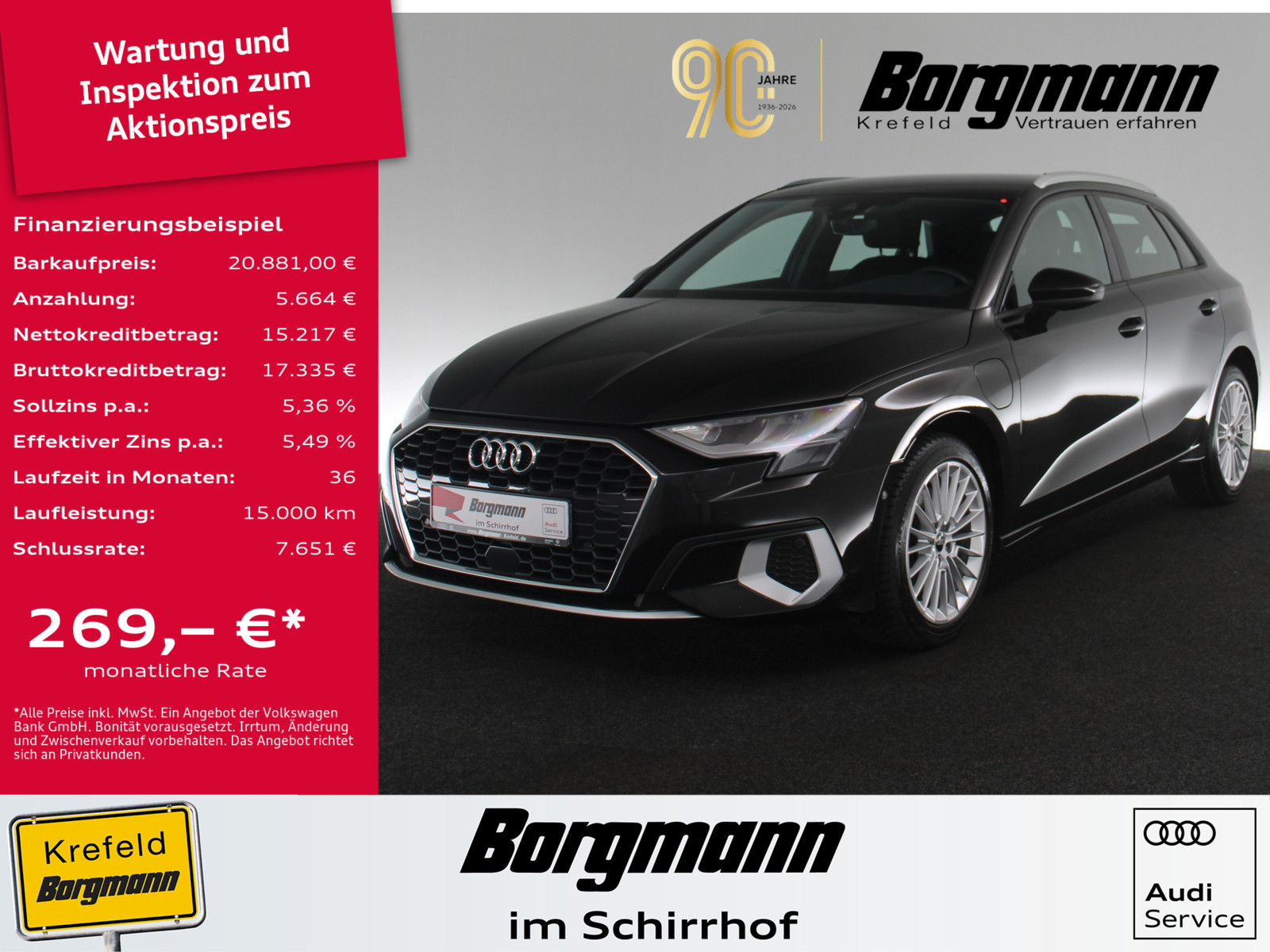AUDI A3 Sportback 40 TFSI e advanced