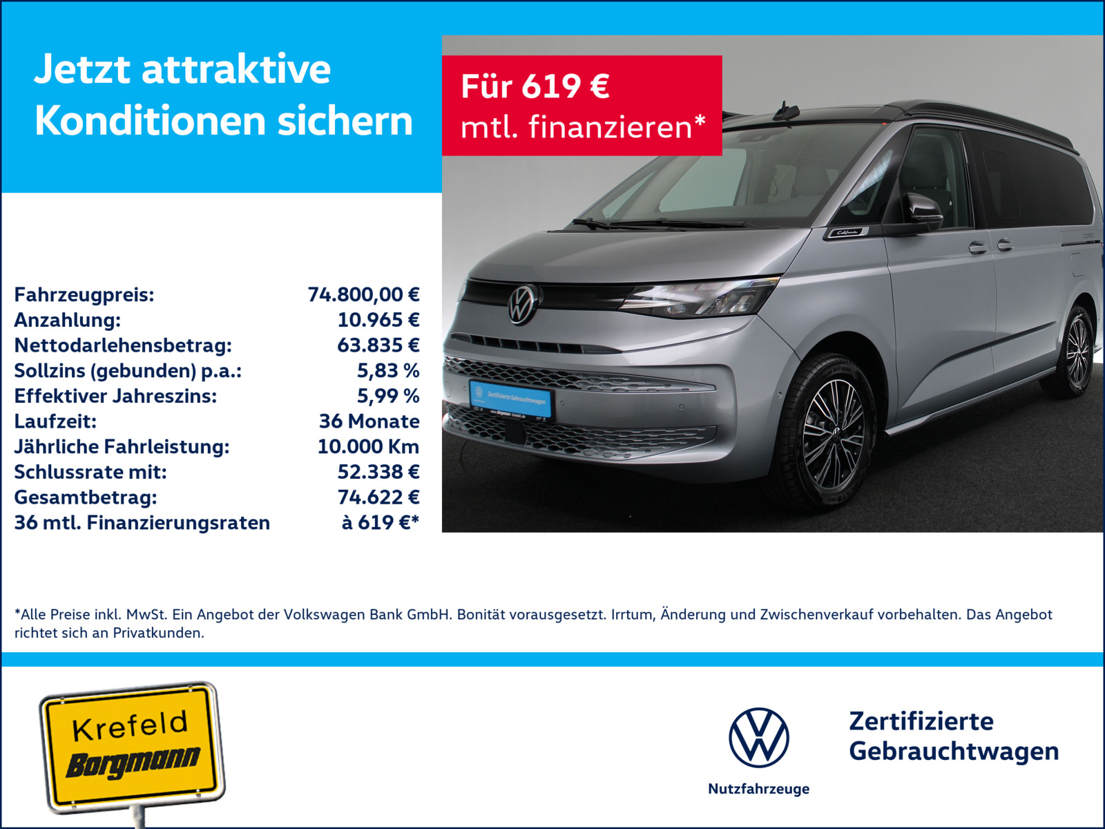 VW T7 California 2.0 TDI Coast AHK LED ACC NAVI KAM