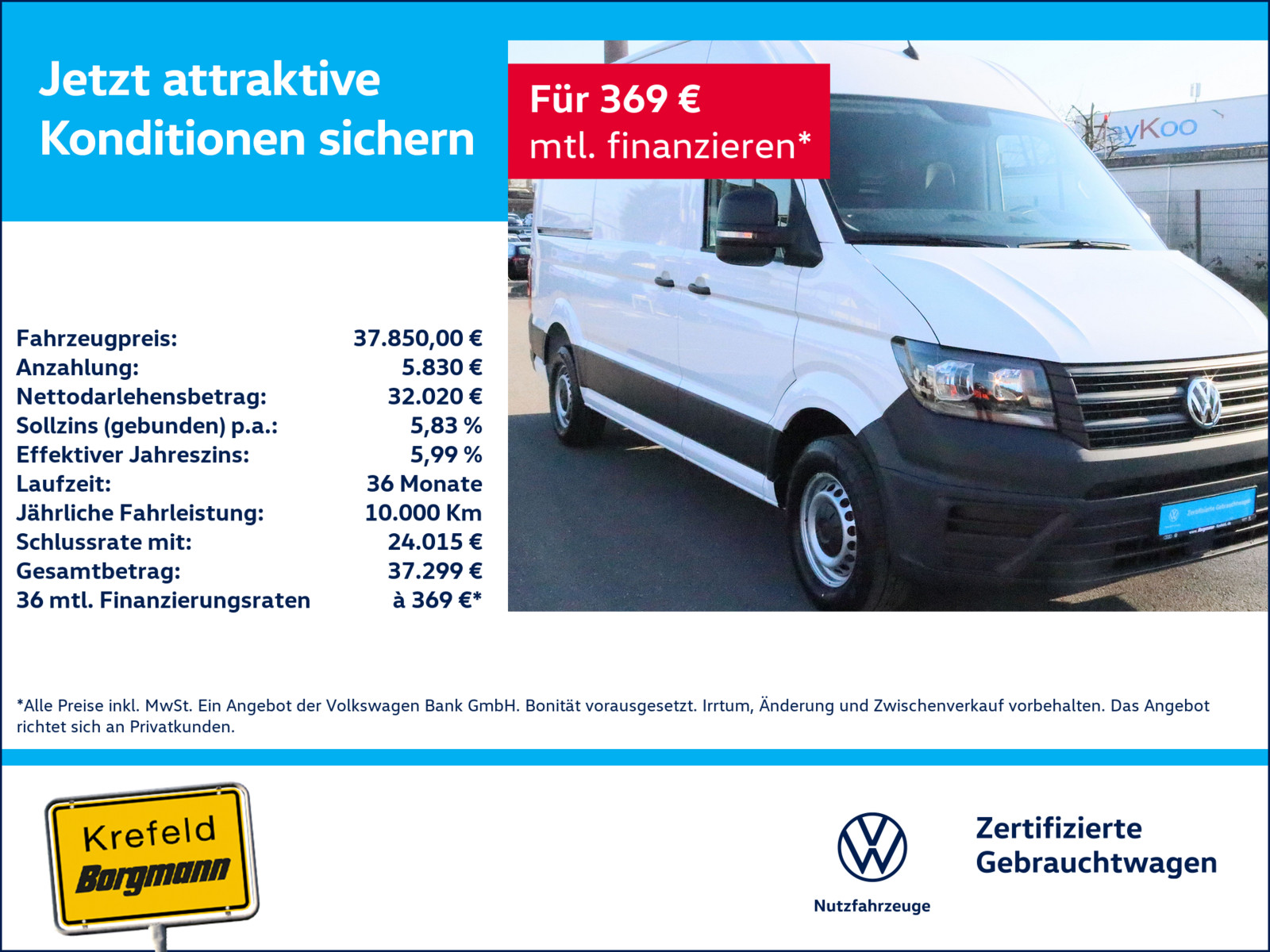 VW Crafter 35 Kasten 2.0 TDI L2H2