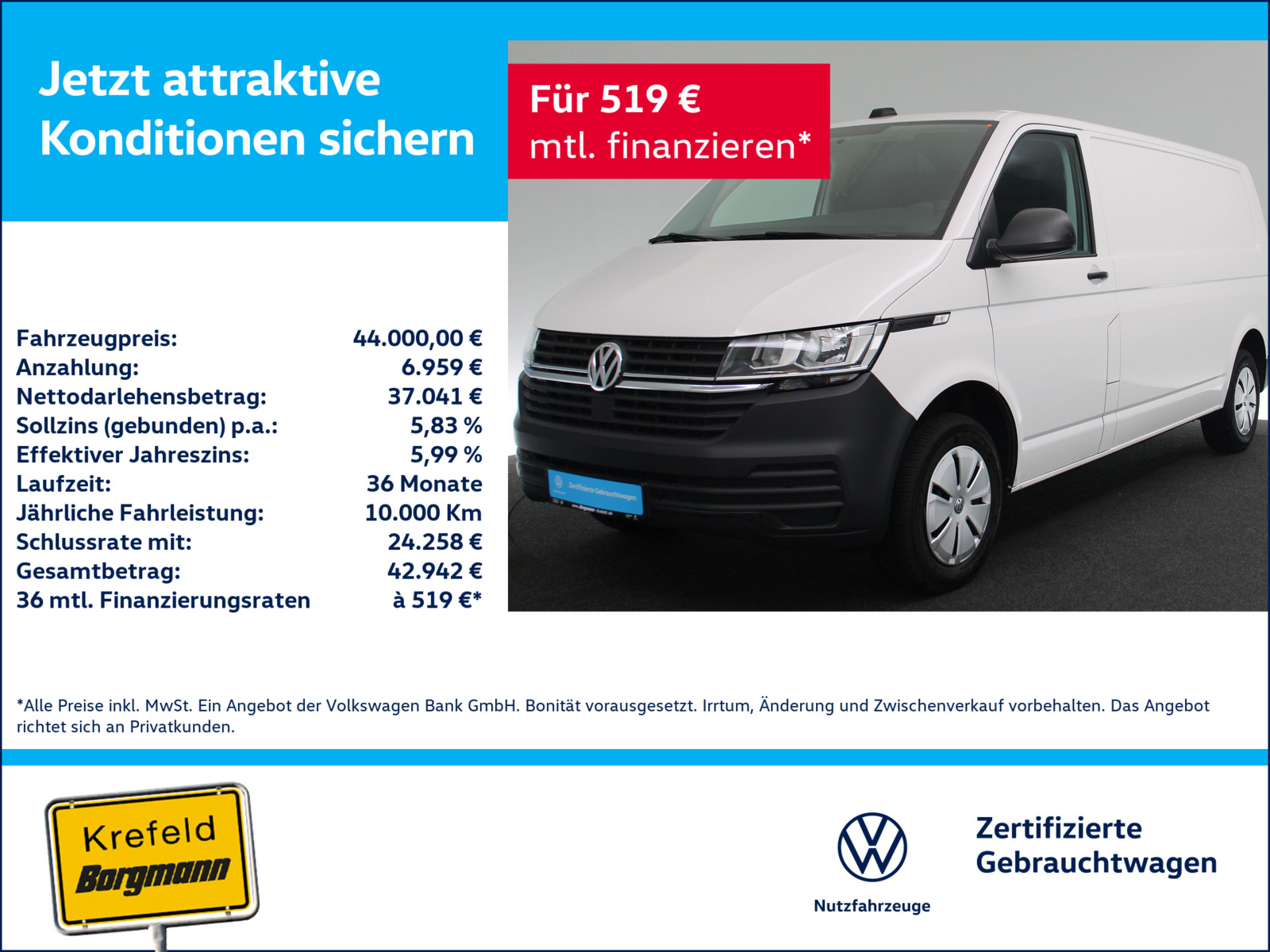 VW T6.1 Kasten 2.0 TDI lang