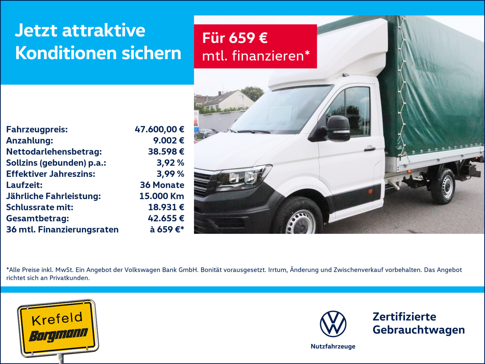VW Crafter 35 TDI Pritsche Plane LBW
