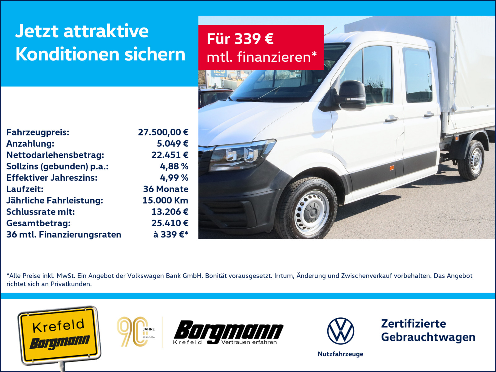 VW Crafter 35 2.0 TDI Pritsche DOKA L2