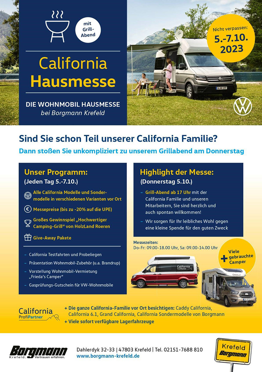 California Hausmesse im Autohaus Borgmann California Hausmesse im Autohaus Borgmann