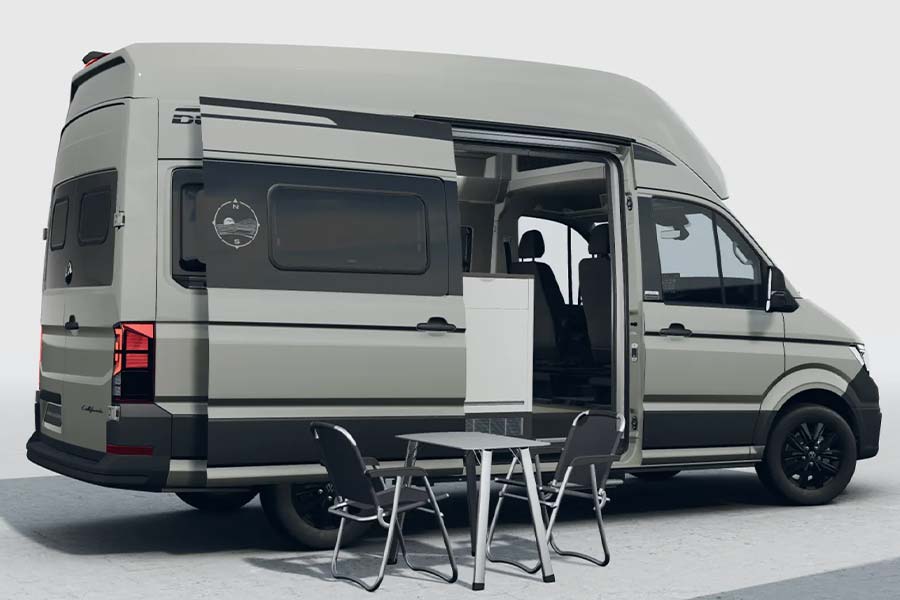 Der VW Grand California Dune 600 aufgebaut