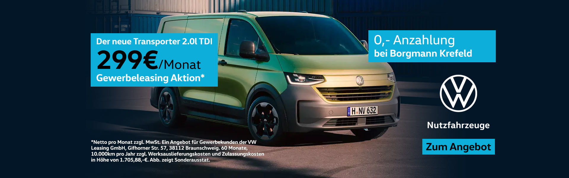VW Transporter Leasing ohne Anzahlung