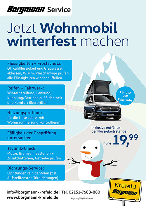 Wohnmobil winterfest machen bei Borgmann!