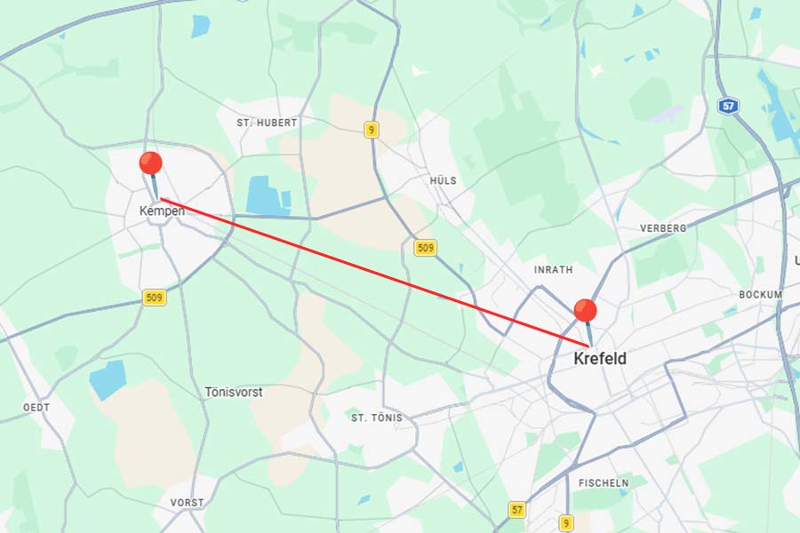 Von Kempen zum Autohaus Borgmann das Hundeboxen Depot in Krefeld