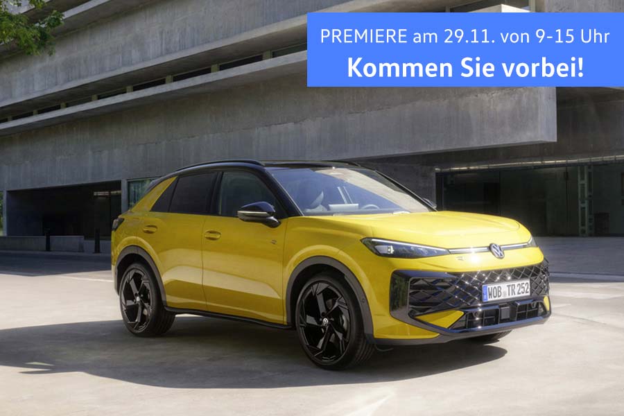 Der neue VW Troc in Gelb bei Autohaus Borgmann