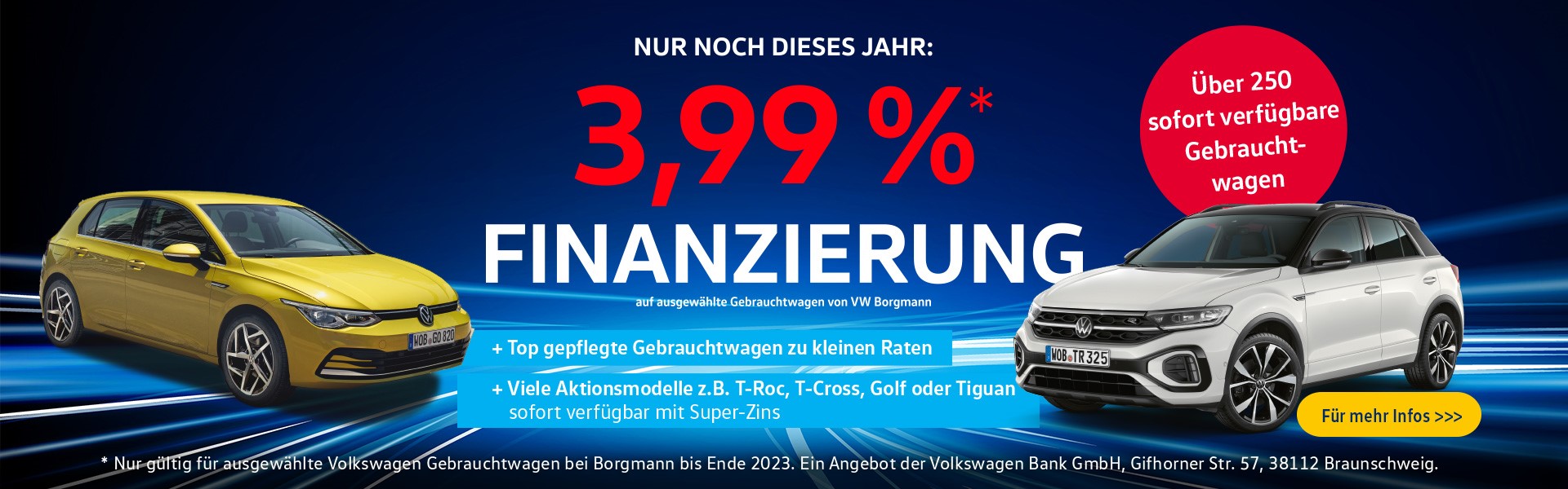 3,99% Finanzierung VW Gebrauchtwagen
