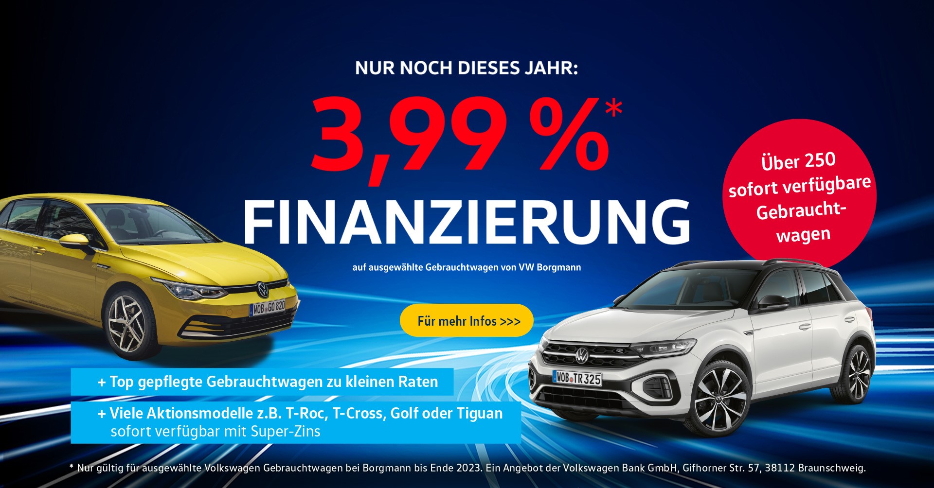 3,99% Finanzierung VW Gebrauchtwagen