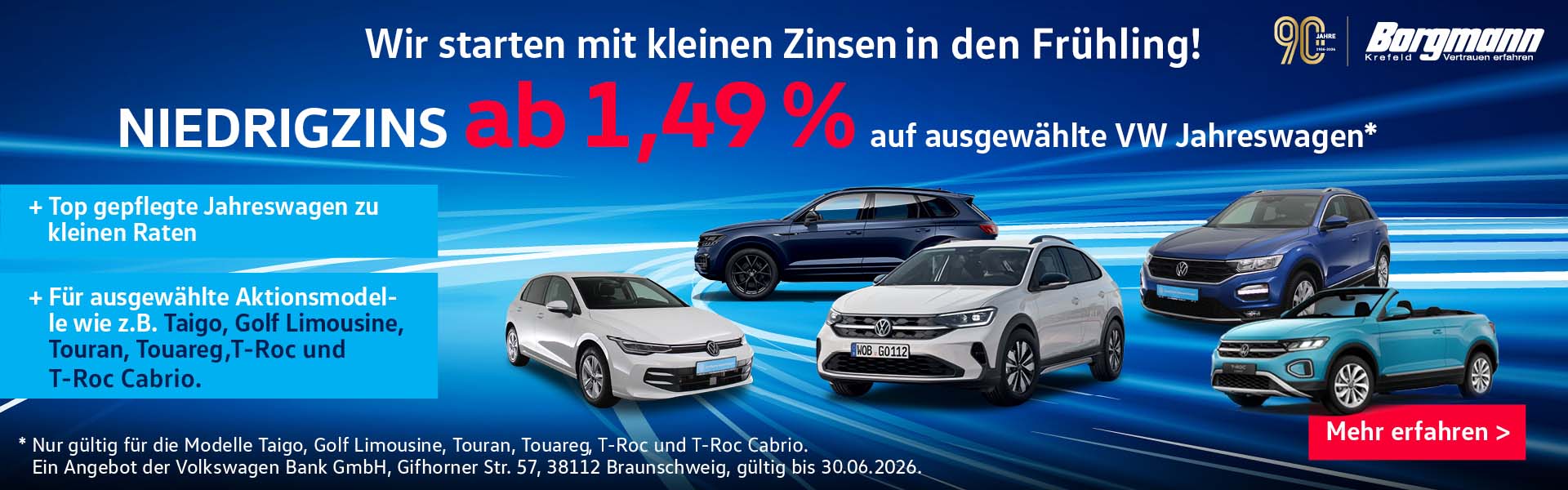 Zinsaktion bei VW Borgmann Gebrauchtwagen