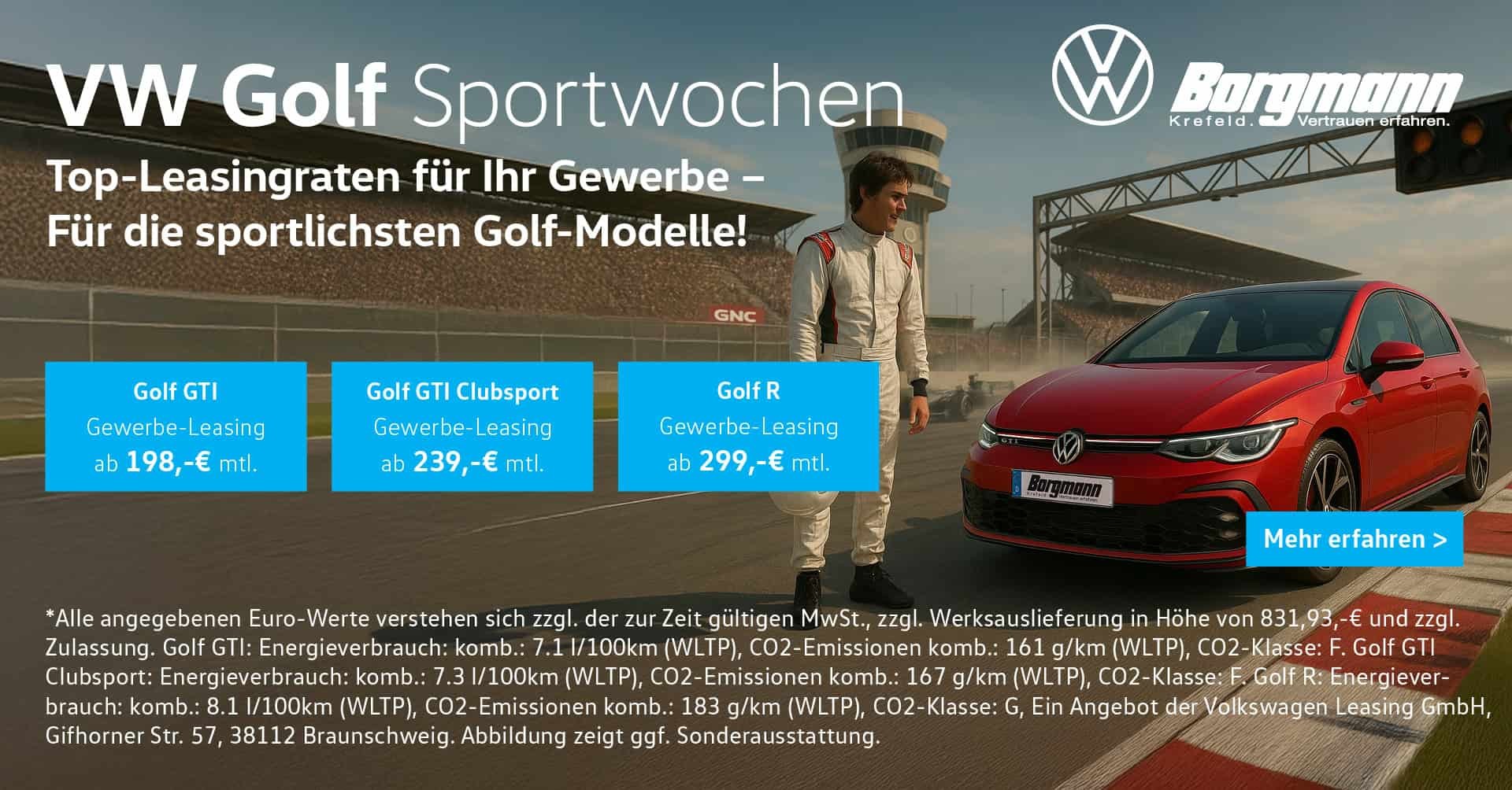 Golf Sportwochen bei Volkswagen Borgmann