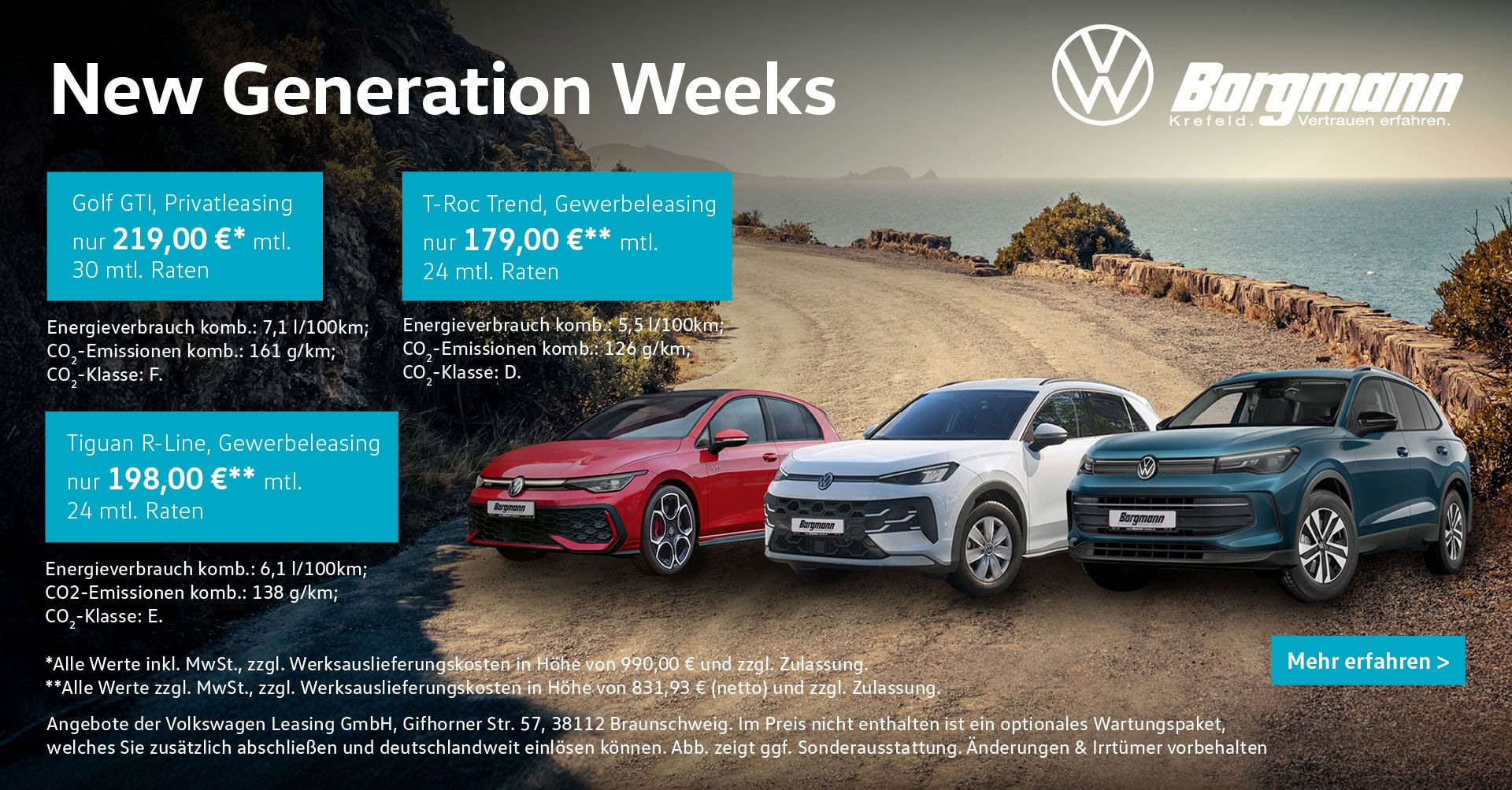 Neuer VW T-Roc bei Borgmann Krefeld
