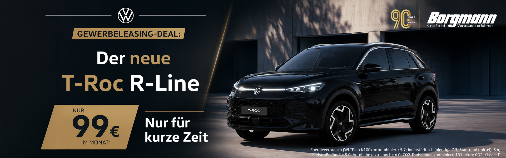 VW T-Roc im Gewerbeleasing für 99 Euro